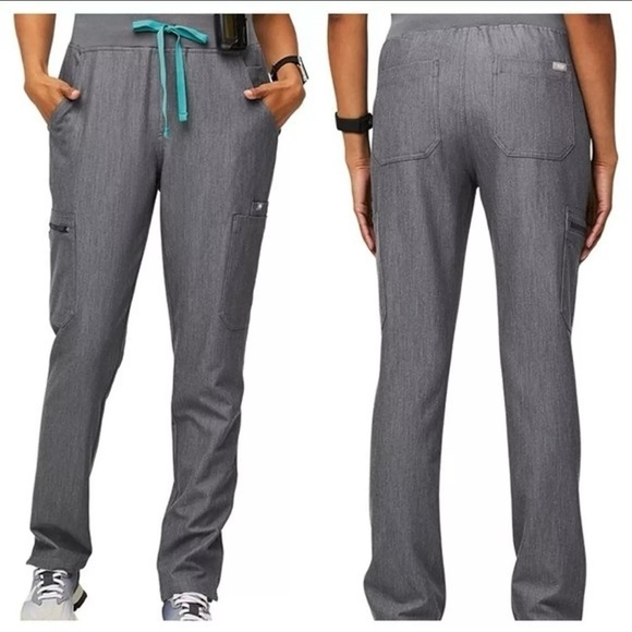 Figs Yola Women's Gray High Waisted Scrub Work Pants in Graphite Size Small - Picture 1 of 8